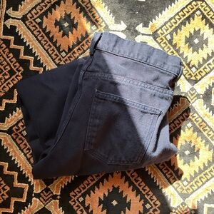 Zara Navy Blue Barrel Leg Pants